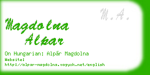 magdolna alpar business card